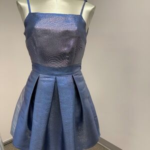 NWT Sass and Sparkle Blue Fit and Flare Pleated Party Dress